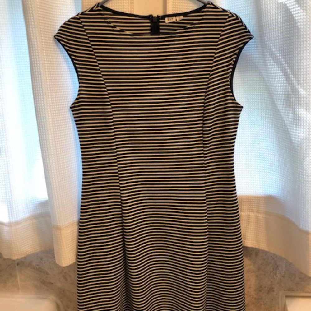 GAP Navy n White Striped Dress, size 12